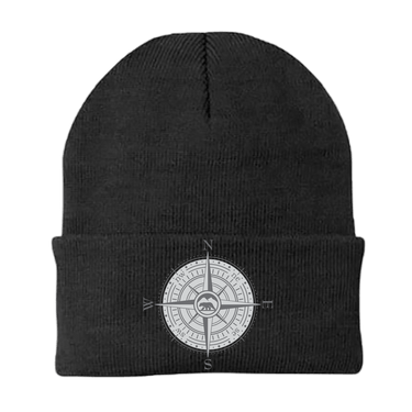 Compass Camping Embroidered Beanie